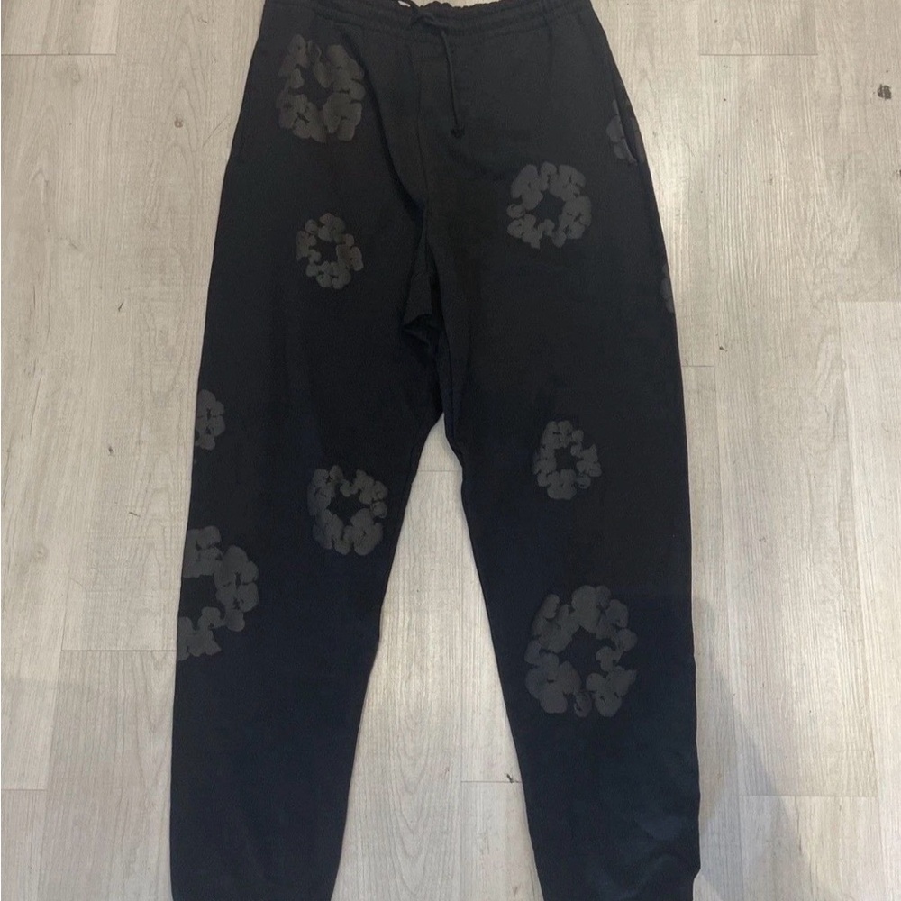 Denim Tears Black Monochrome Sweatpants